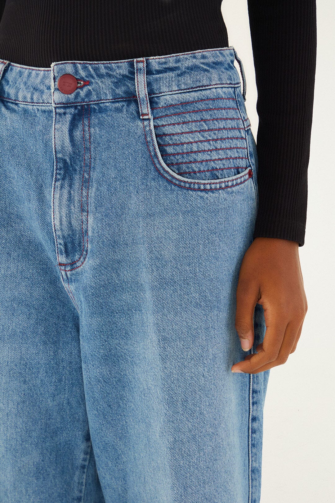 Denim Wide-Leg Pants