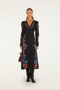 Energy Floral Puff Sleeve Midi Dress