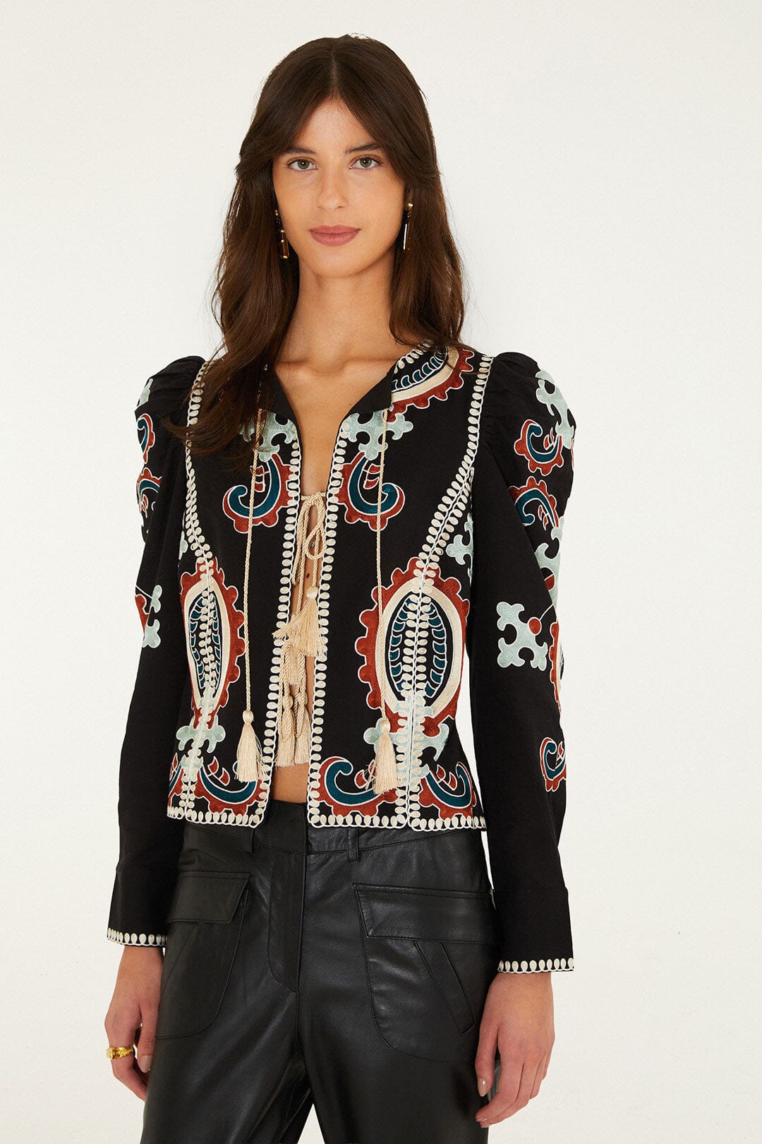 Fantasy Embroidered Long Sleeve Blouse