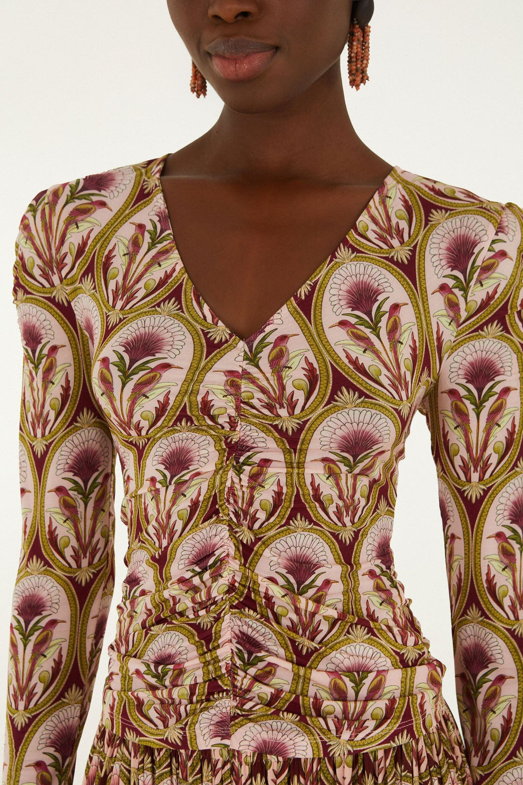 Garden Medal Long Sleeve Jersey Blouse