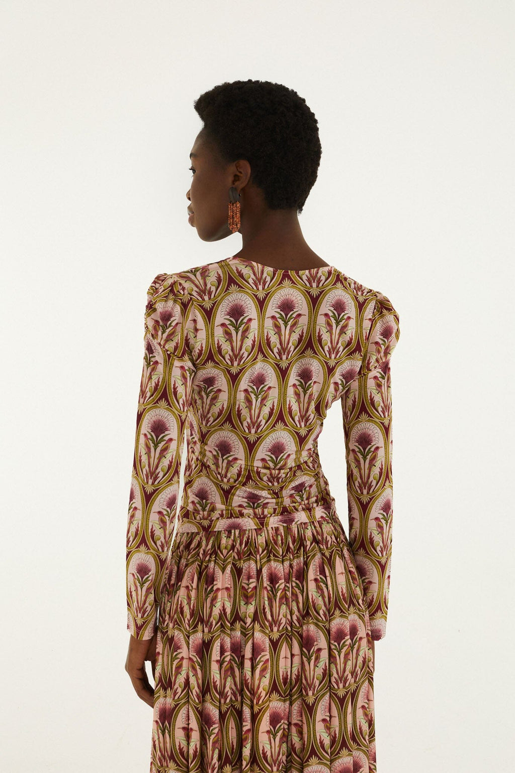 Garden Medal Long Sleeve Jersey Blouse