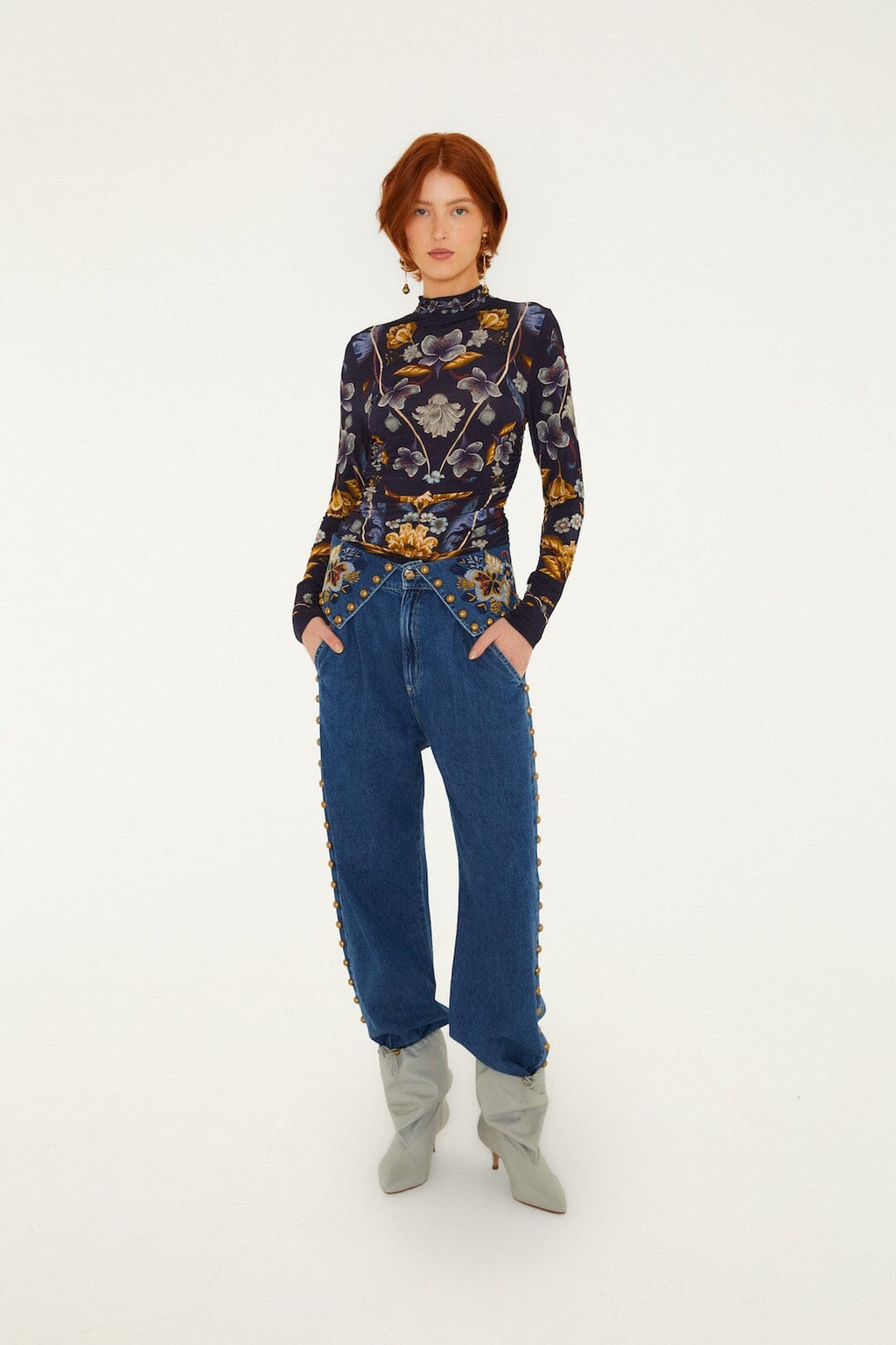 Golden Nature Long Sleeve Jersey Blouse