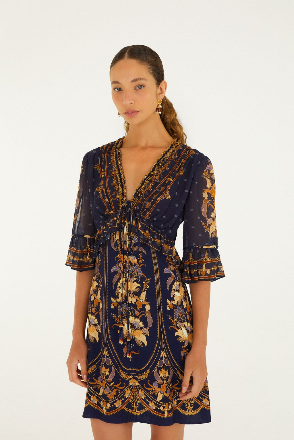 Liz Ruffled Short Sleeve Mini Dress