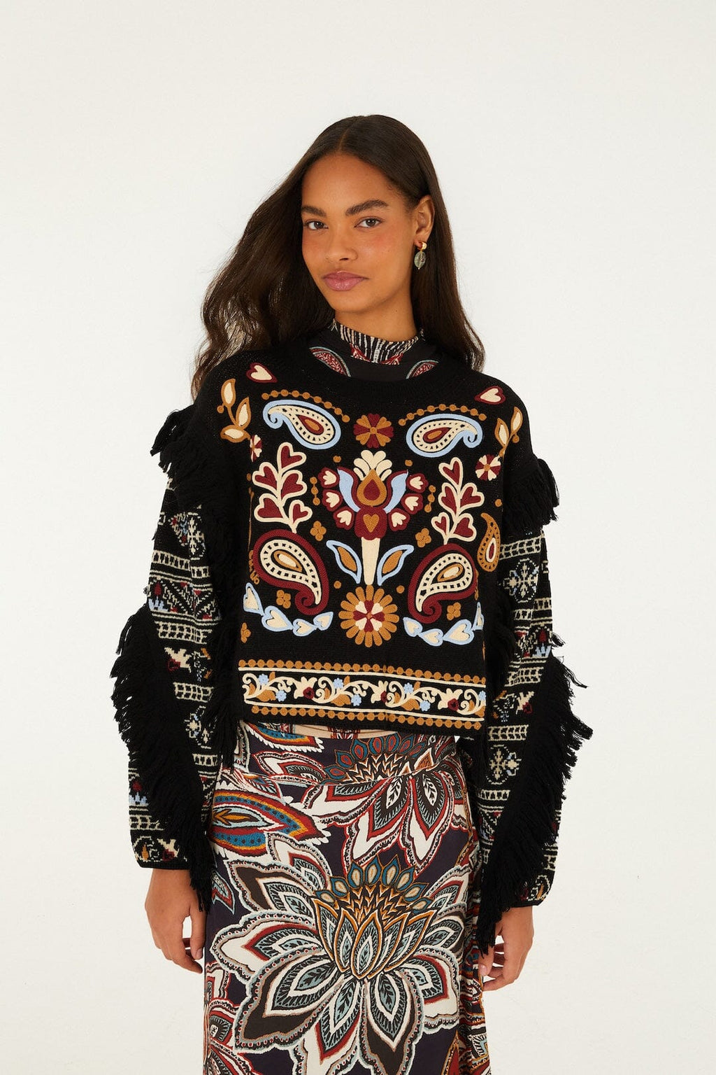 Love Paisley Cornelli Fringe Knit Sweater