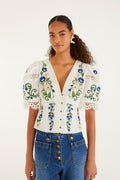 Off-White Countryside Land Embroidered Lace Blouse