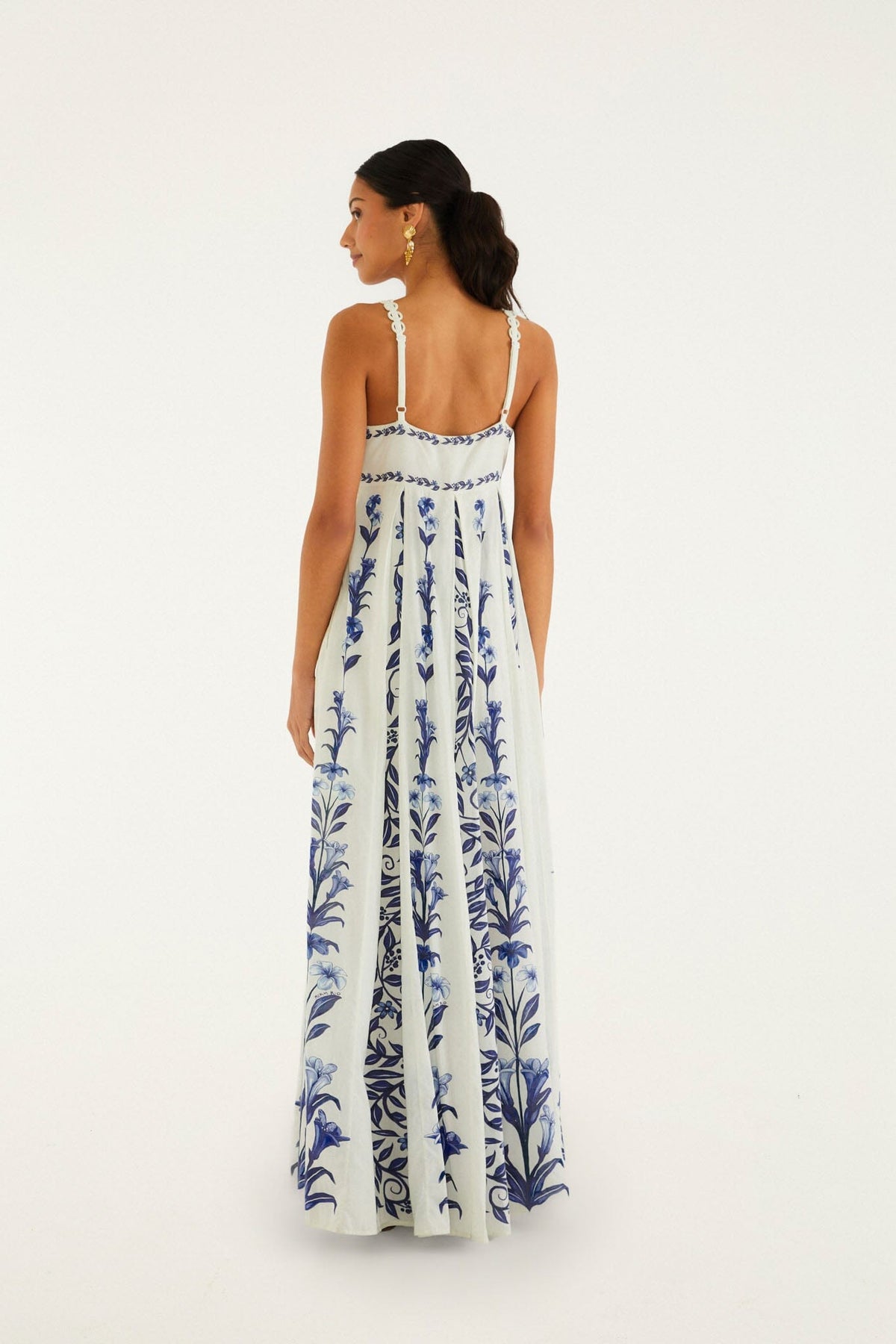 Off-White Flowers Arch Pleats Maxi Dress