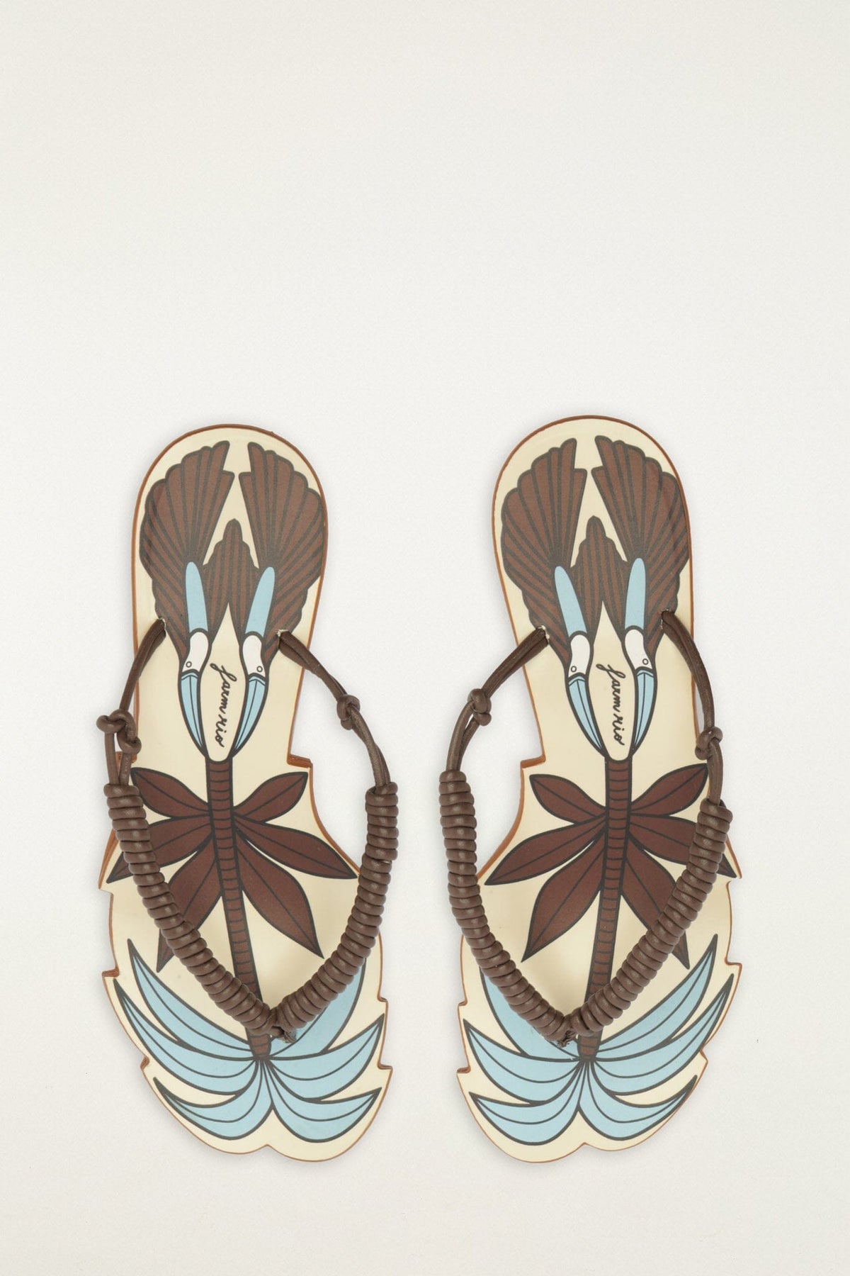 Off-White Palm Tree Cutwork Wedge Sandal