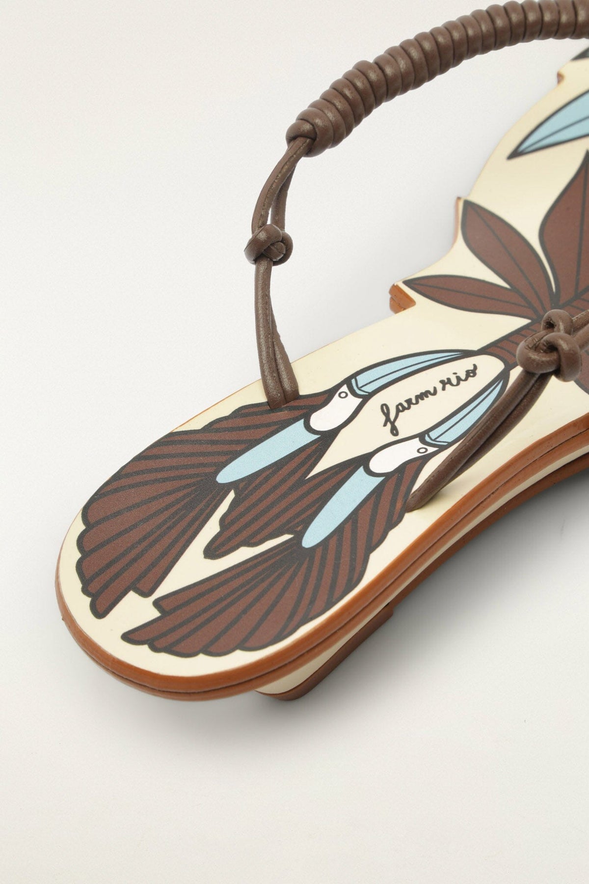 Off-White Palm Tree Cutwork Wedge Sandal
