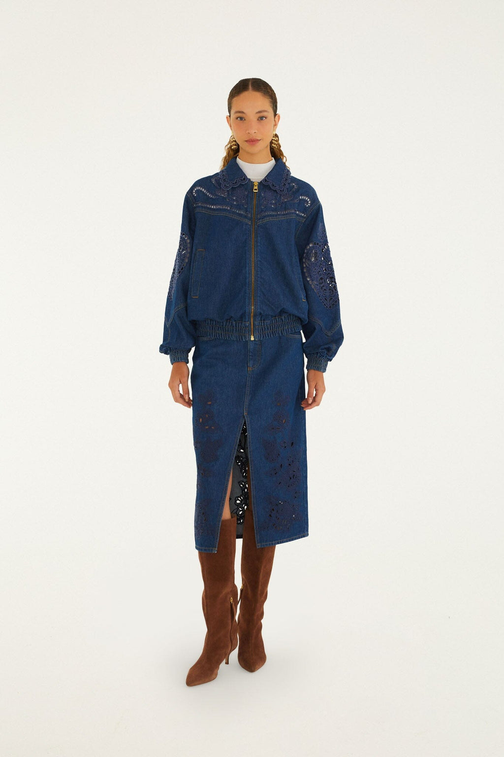 Richelieu Heart Full Zipper Denim Jacket