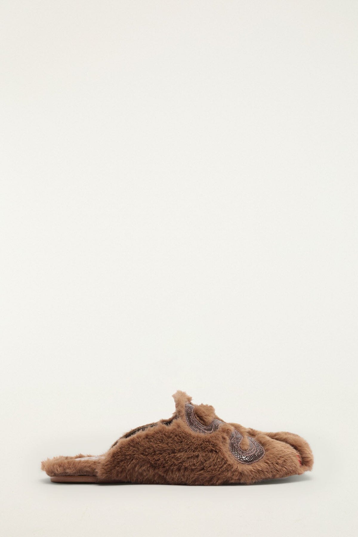 Shearling Snake Mule