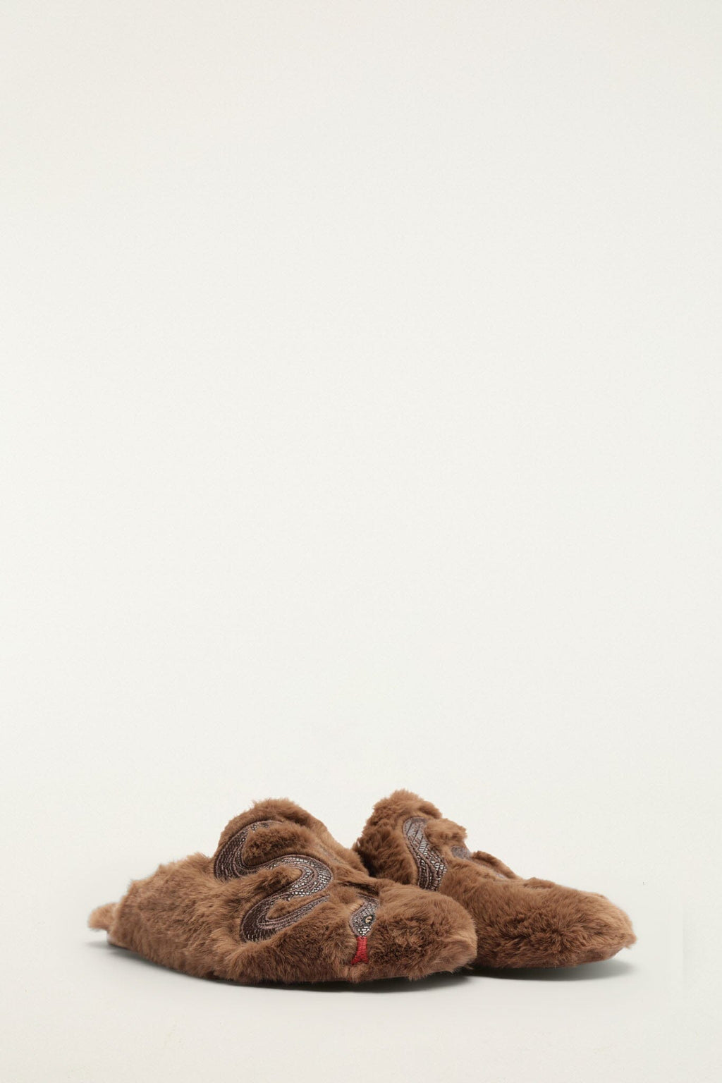 Shearling Snake Mule