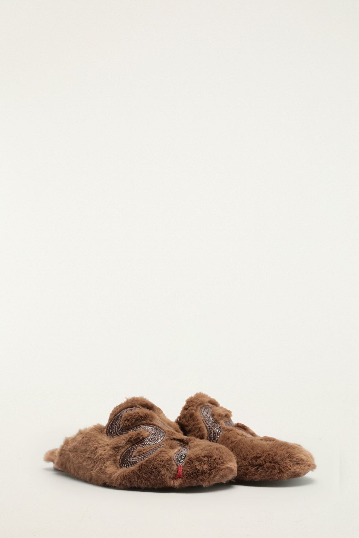 Shearling Snake Mule