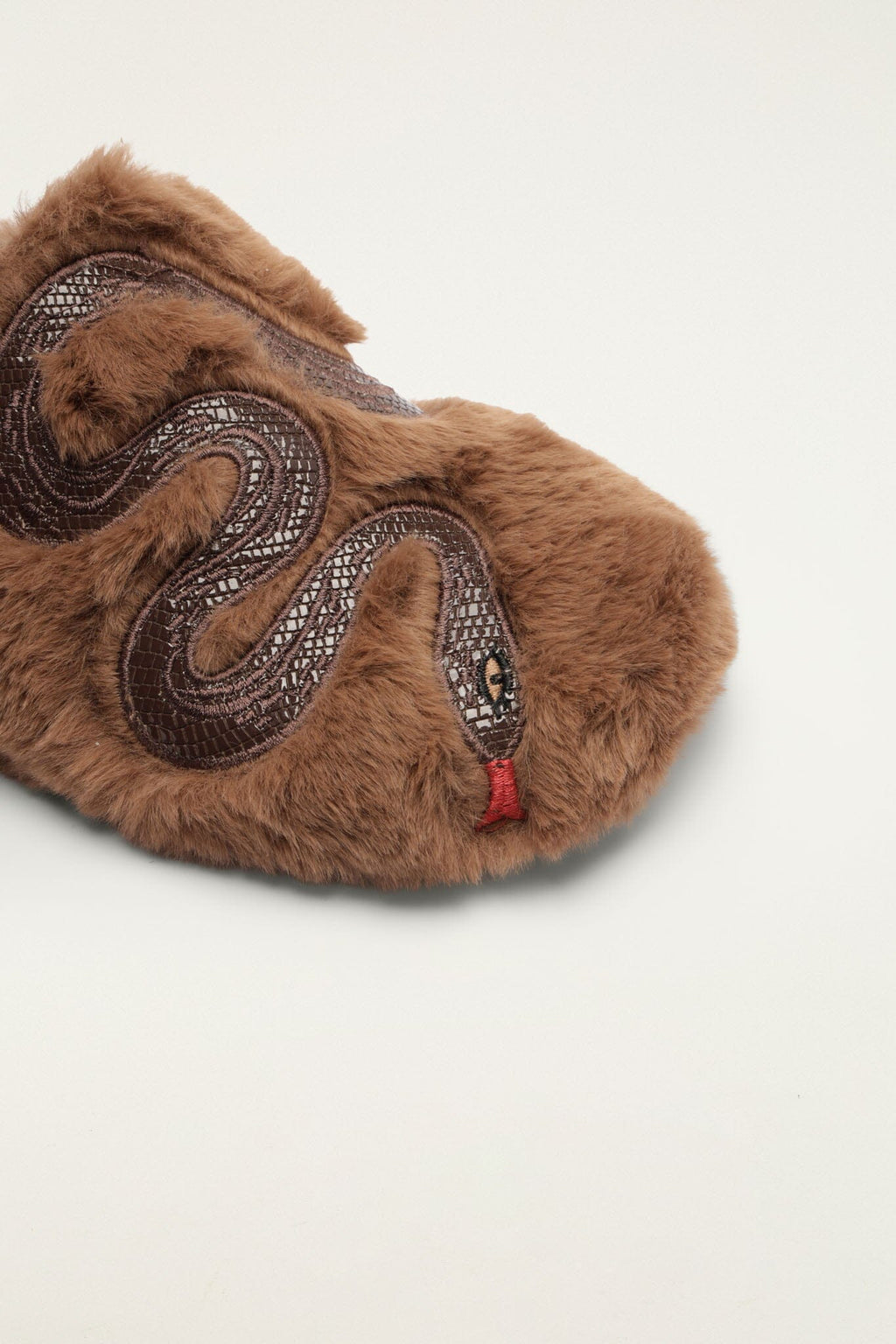 Shearling Snake Mule
