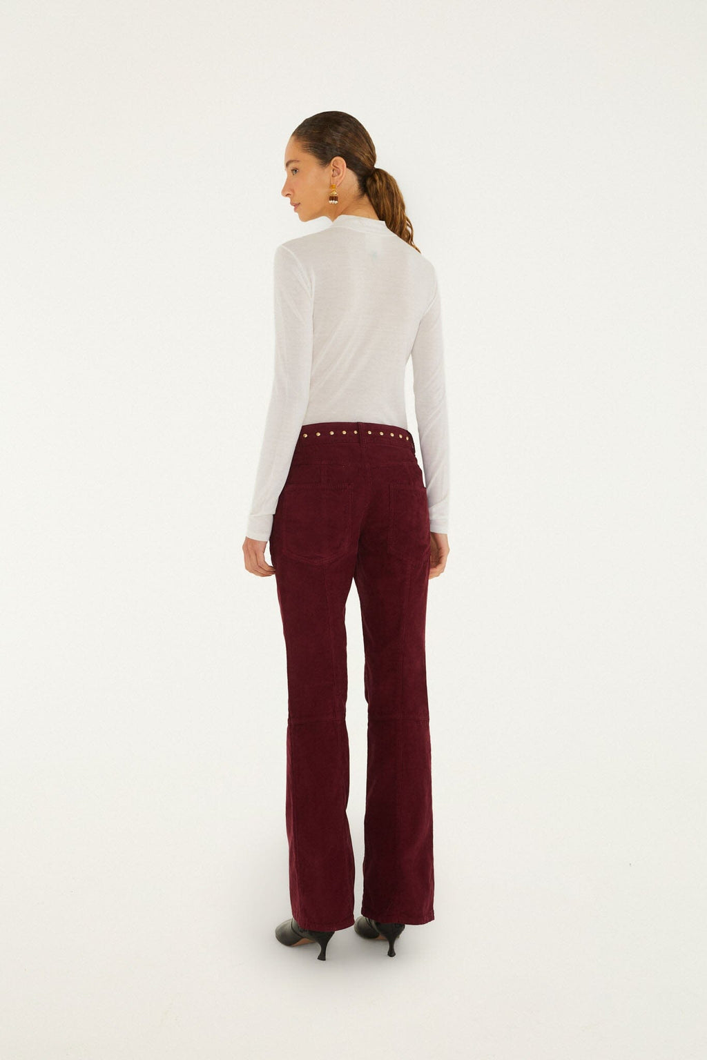 Studded Corduroy Velvet Trousers