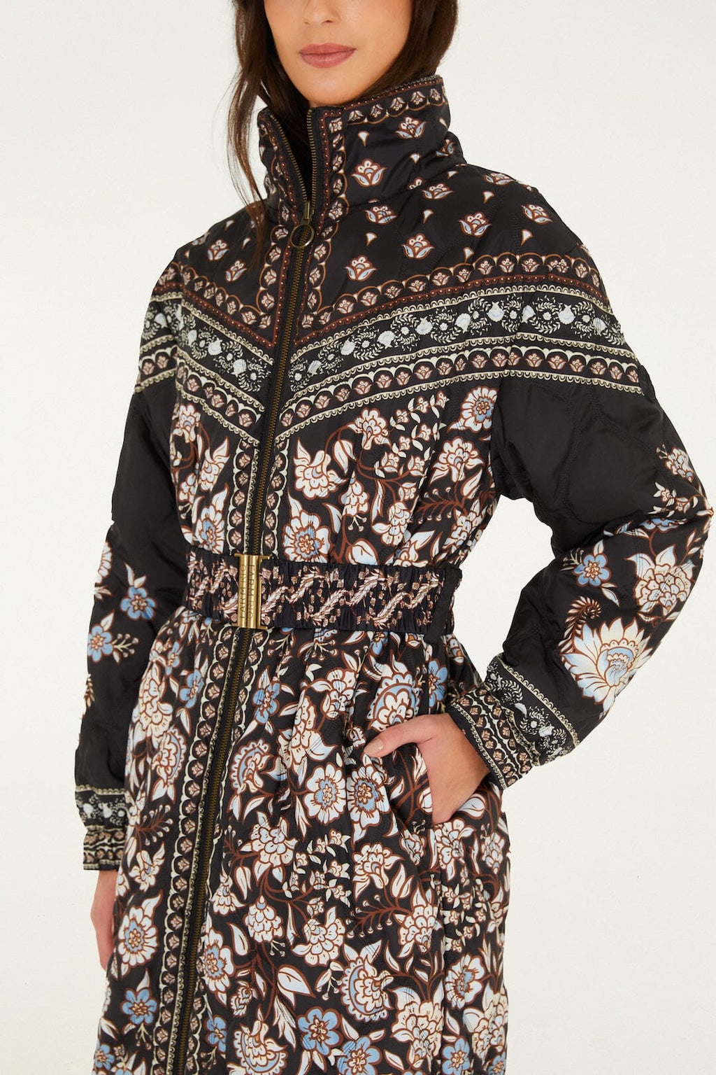 Tapestry Dream Reversible Midi Puffer Jacket