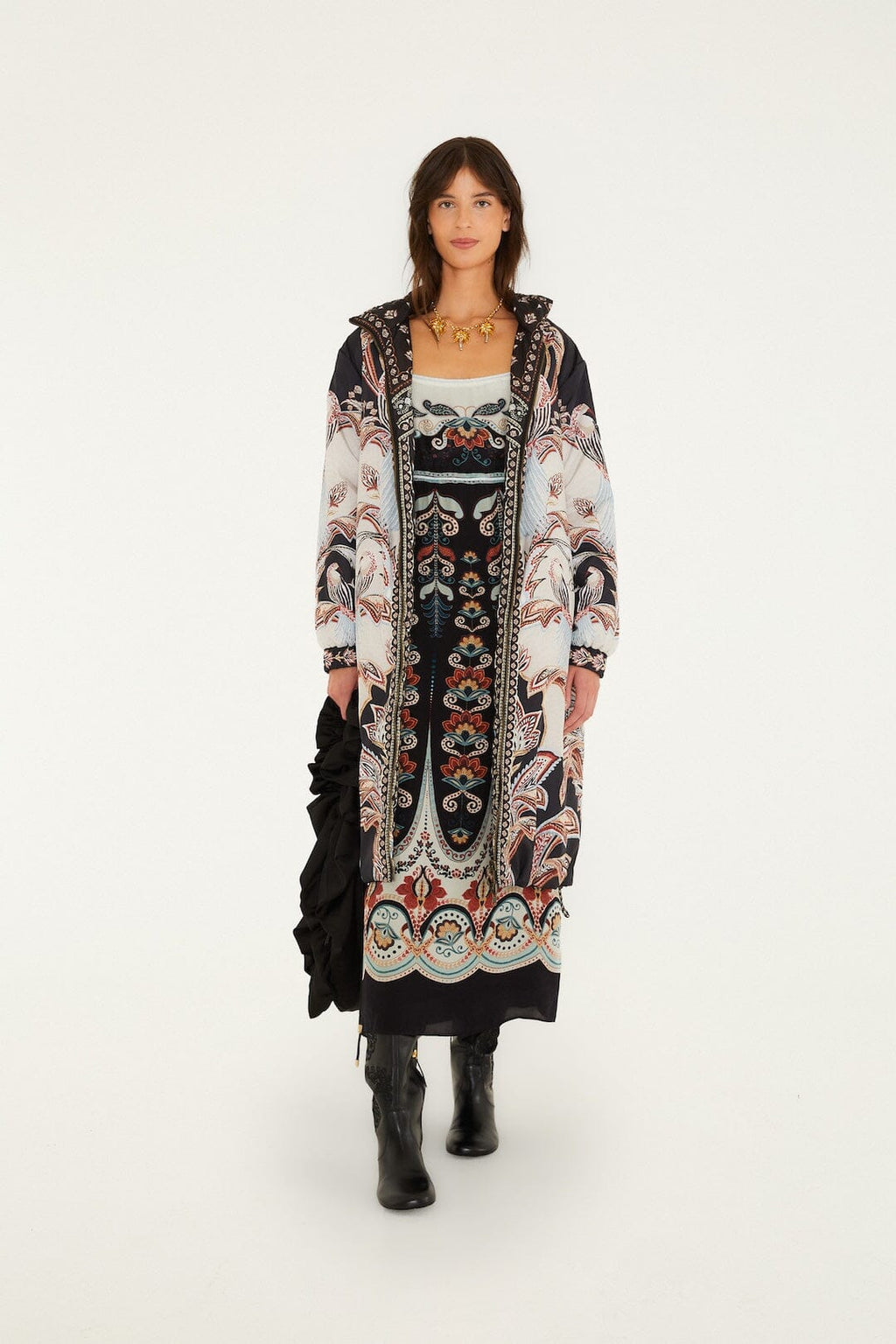 Tapestry Dream Reversible Midi Puffer Jacket
