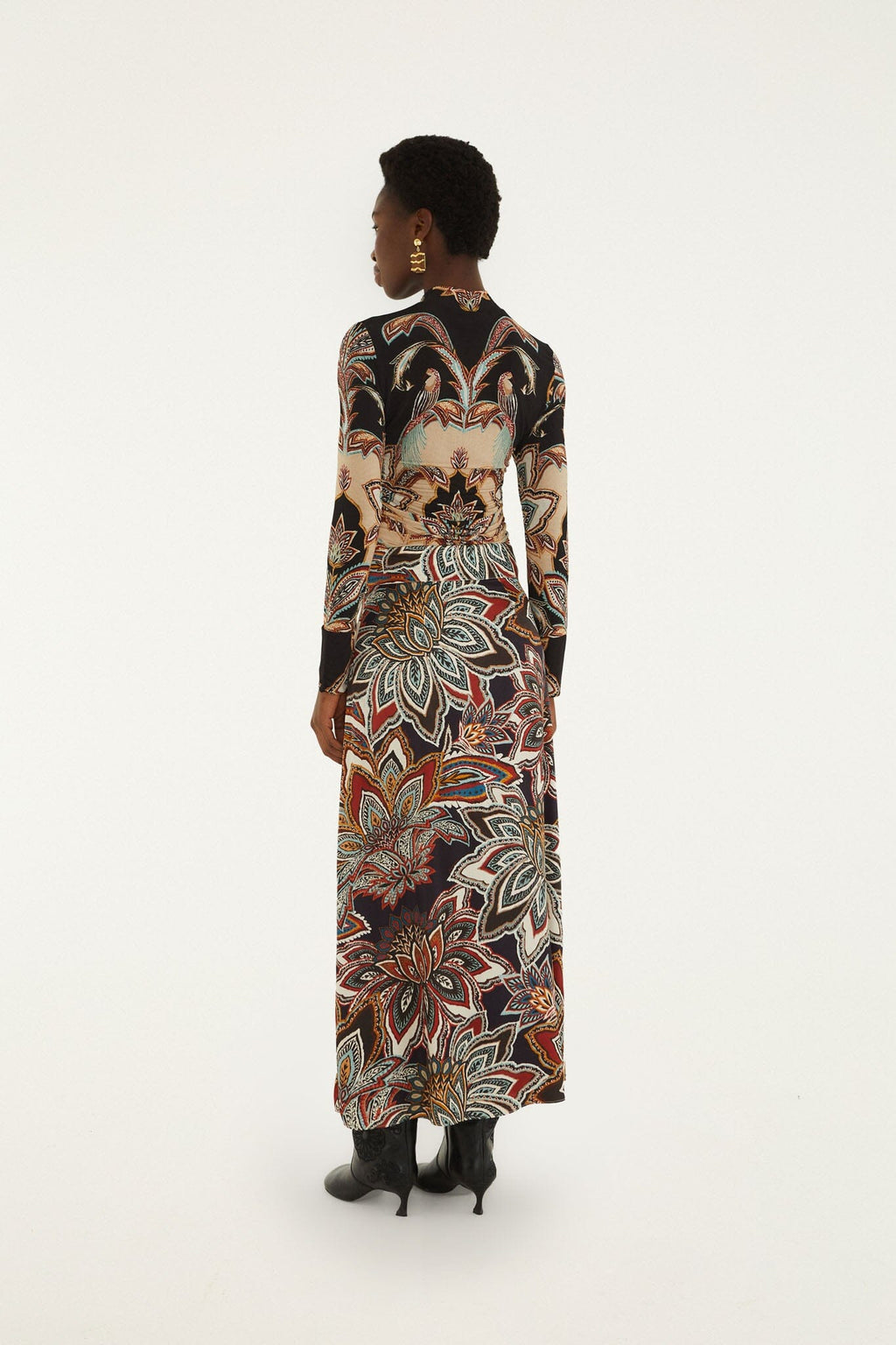 Tapestry Flowers Maxi Skirt