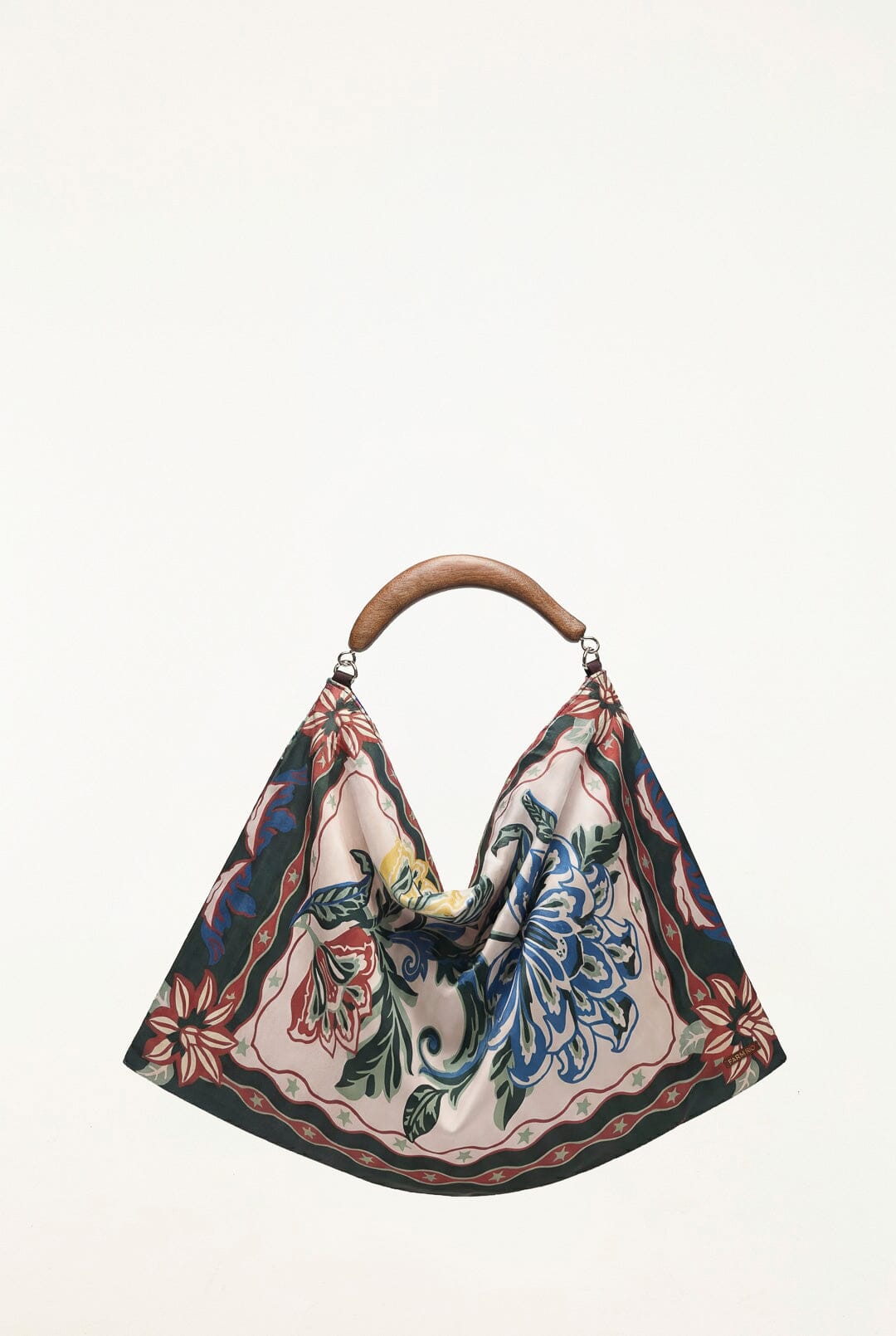 Velvet Wood Handle Small Scarf Bag