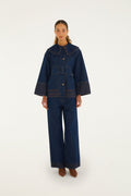 Wide-Leg Denim Trousers