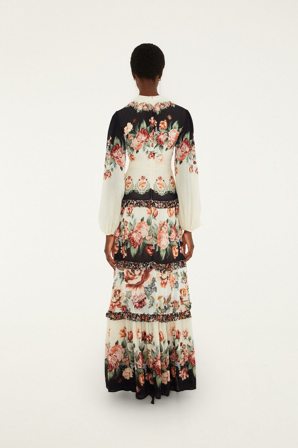 Winter Floral Long Sleeve Maxi Dress
