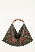 Wood Handle Large Scarf Bag