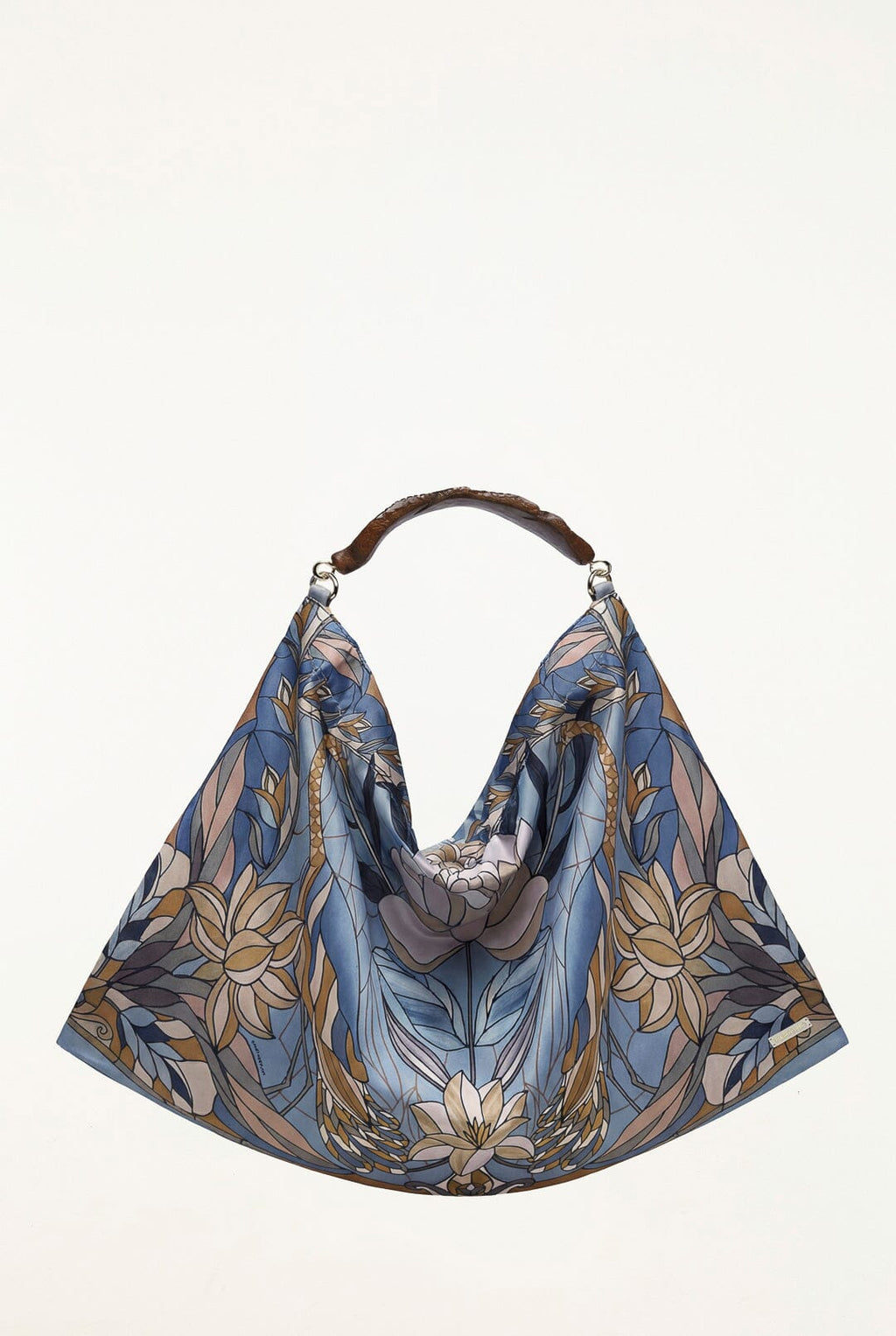 Wood Handle Large Scarf Bag