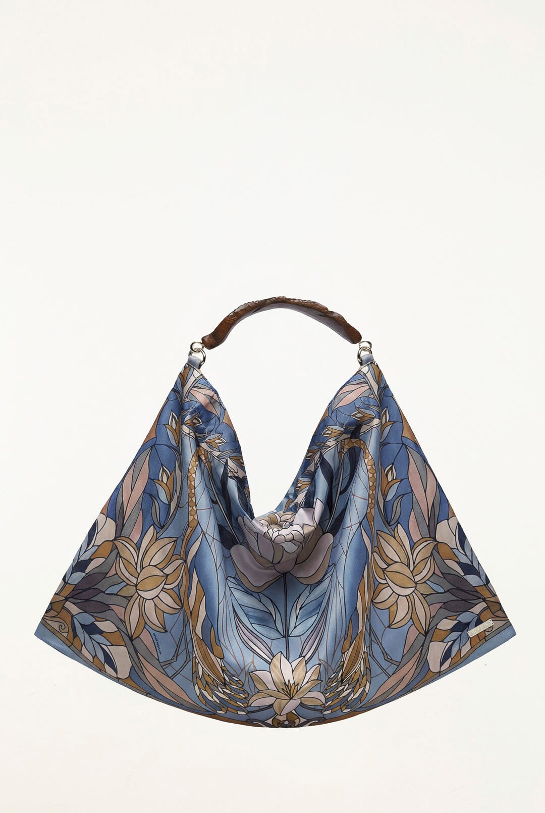 Wood Handle Large Scarf Bag