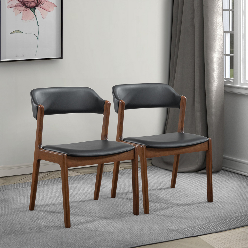 Contemporary Dining Chairs with Padded Seats -Set of 2