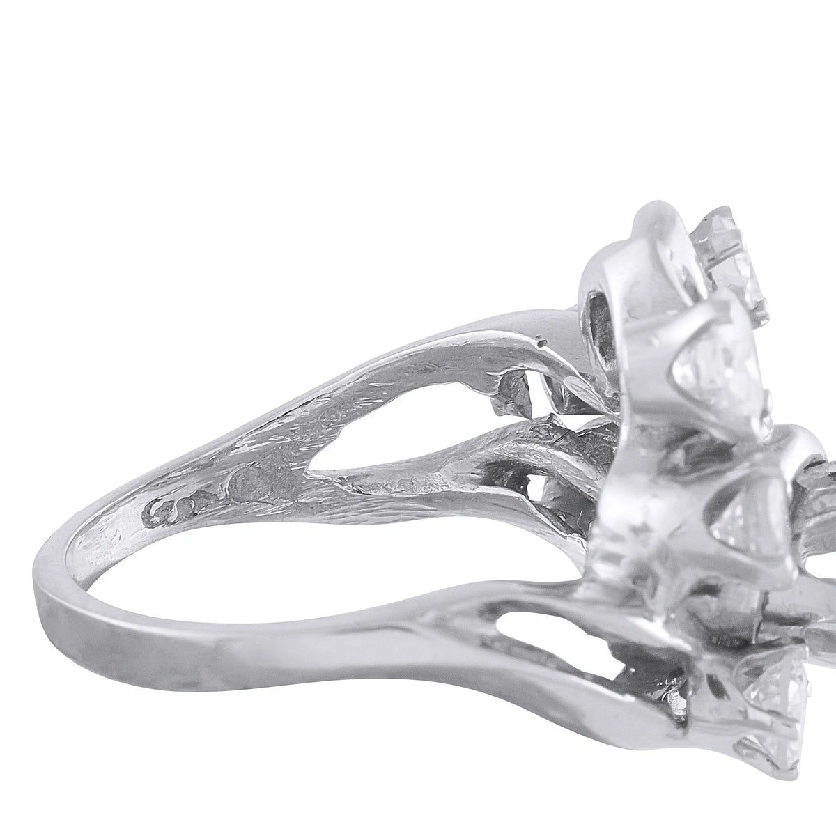LB Exclusive 14K White Gold 2.15ct Diamond Cluster Ring MF16-070626