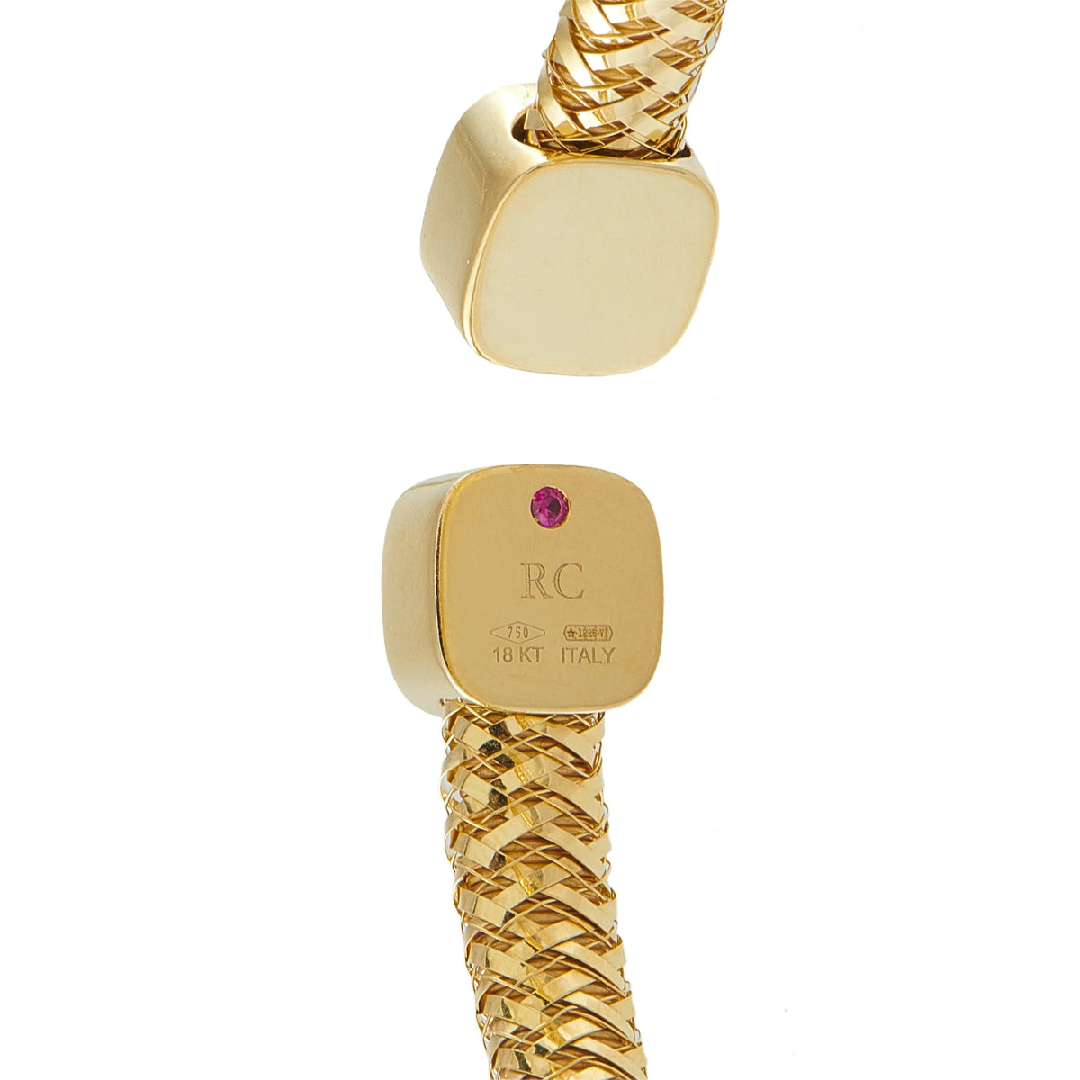 Roberto Coin Primavera 18K Yellow Gold 0.50ct Diamond Woven Cuff Bracelet RC17-090226