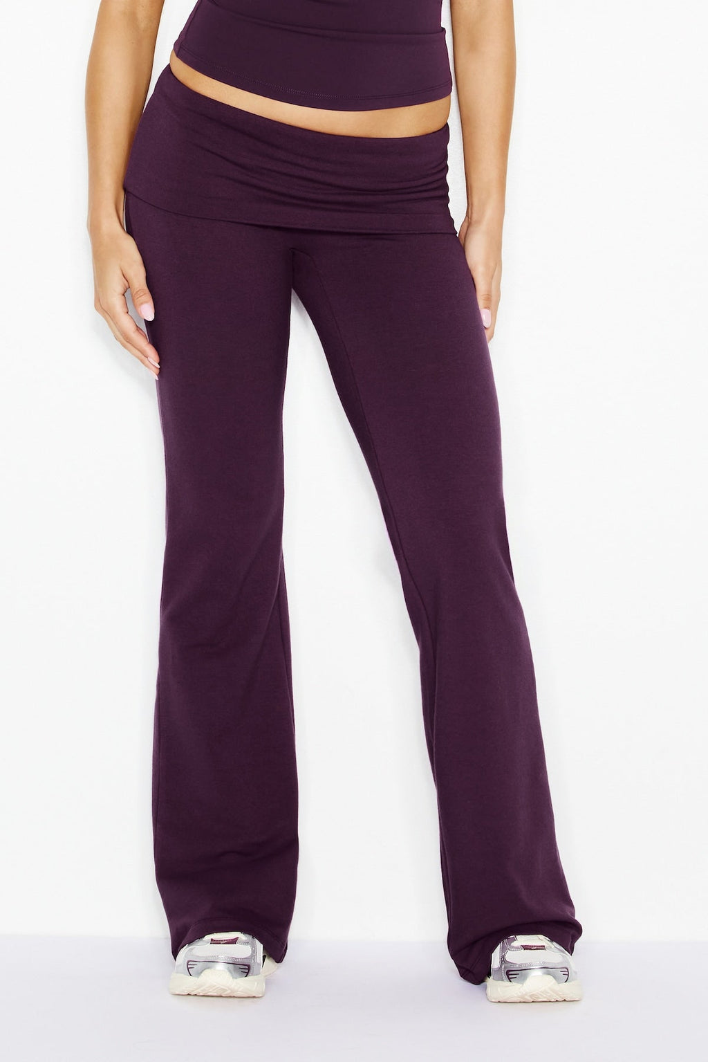 StretchTerry Foldover Bootcut Pants