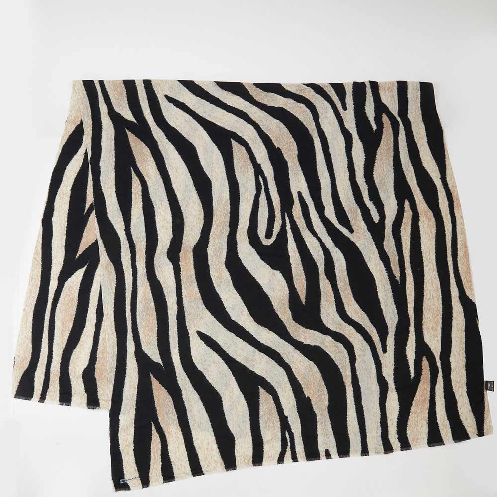 Oversized Zebra Pattern Print Wrap Scarf