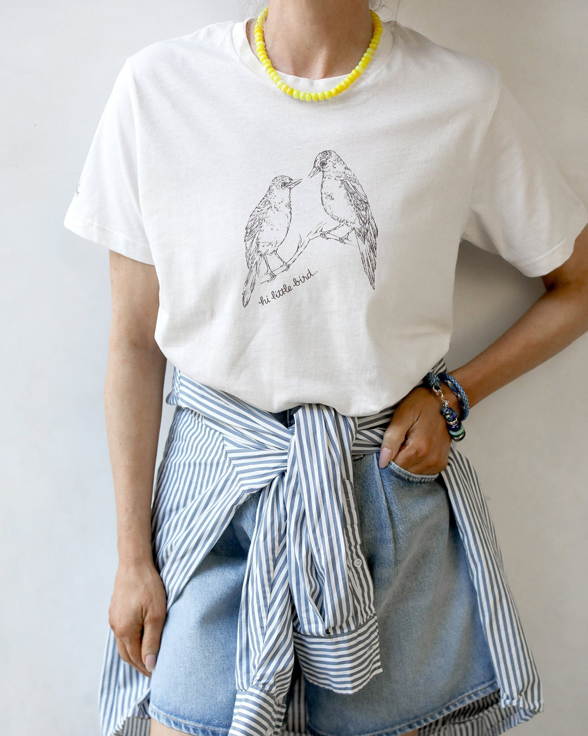Feather Tee - Vintage White
