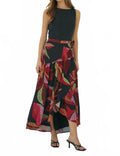 Vicky Midi Wrap Skirt In Black Multi