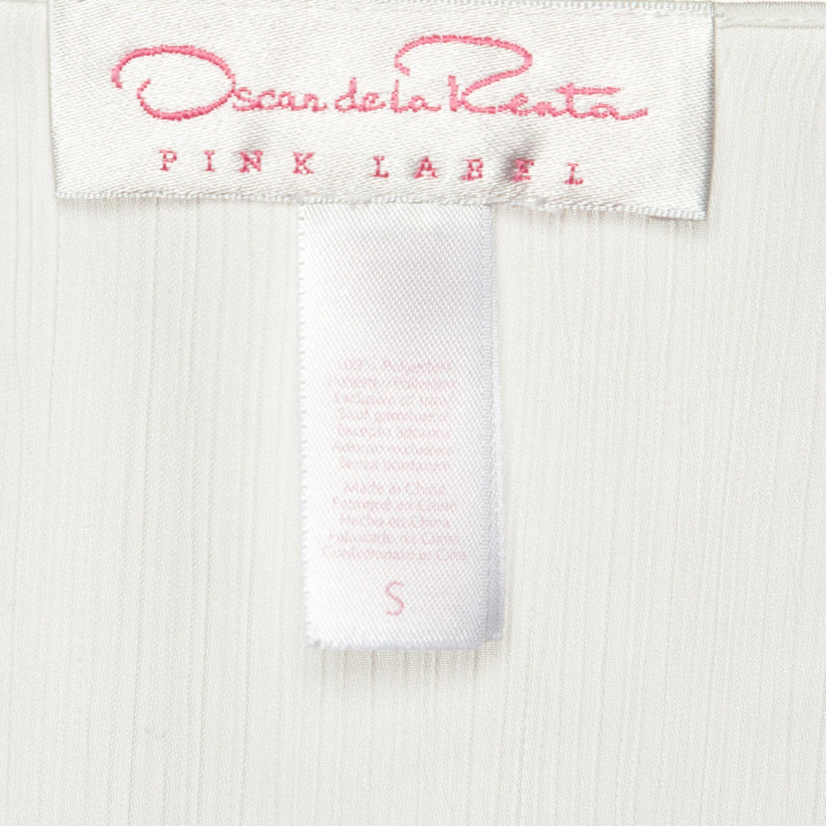 Oscar De La Renta Pink Label White Chiffon Lace Trim Robe