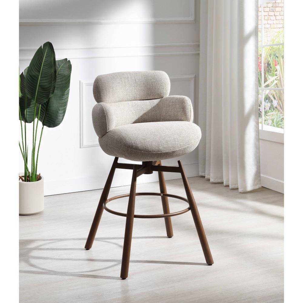 Contemporary Swivel Counter Stool with Comfortable Cushioned Seating