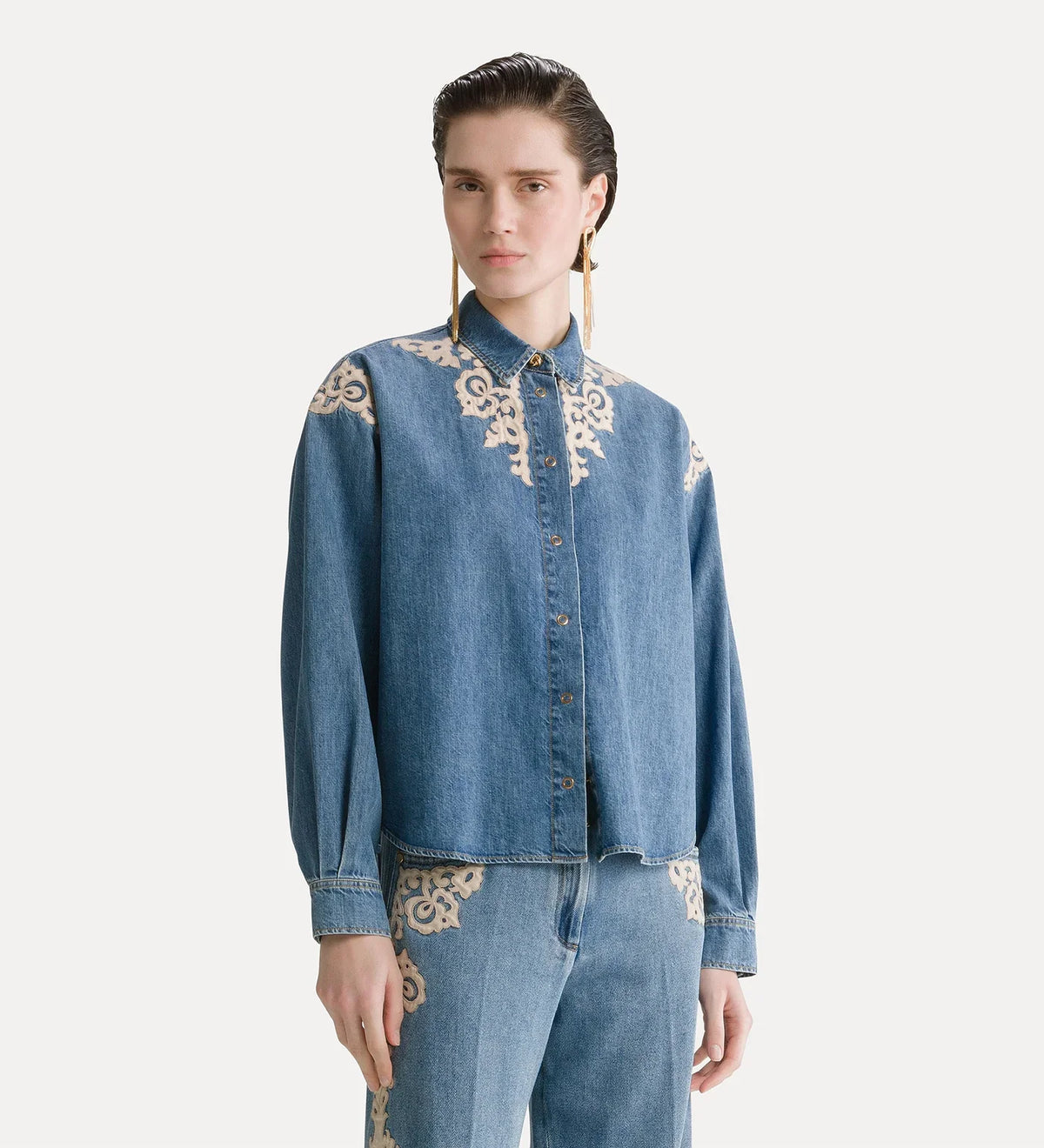 Forte Forte Indigo Embroidered Shirt