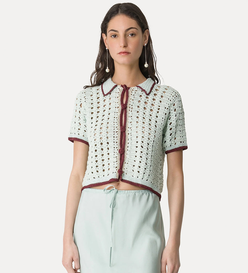 Forte Forte "Cable' Luxe" Crochet Polo