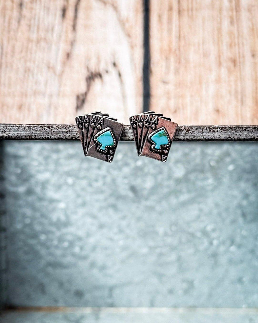 Four of a Kind Western Aces Fashion Stud Earrings