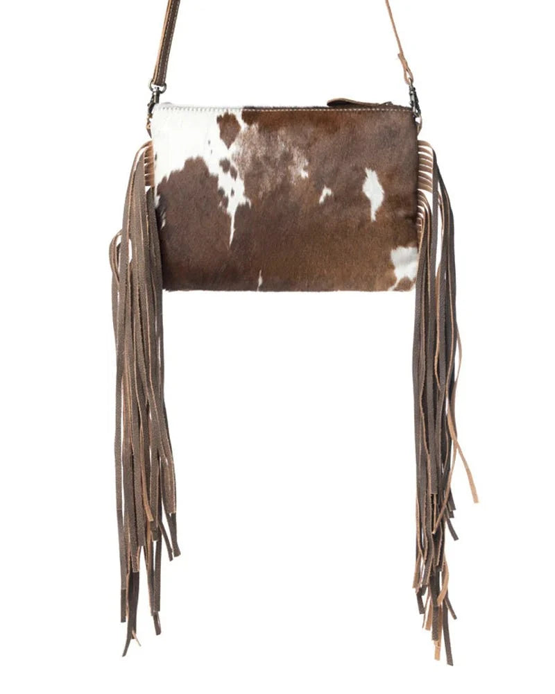 Fractional Leather Hair-On Crossbody Bag by Myra Bag