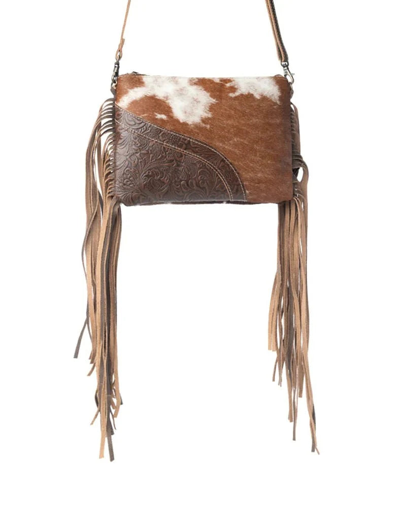 Fractional Leather Hair-On Crossbody Bag by Myra Bag