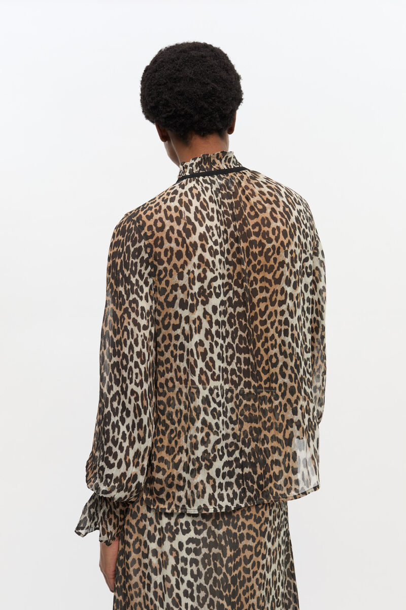 Ganni Chiffon Tie String Shirt