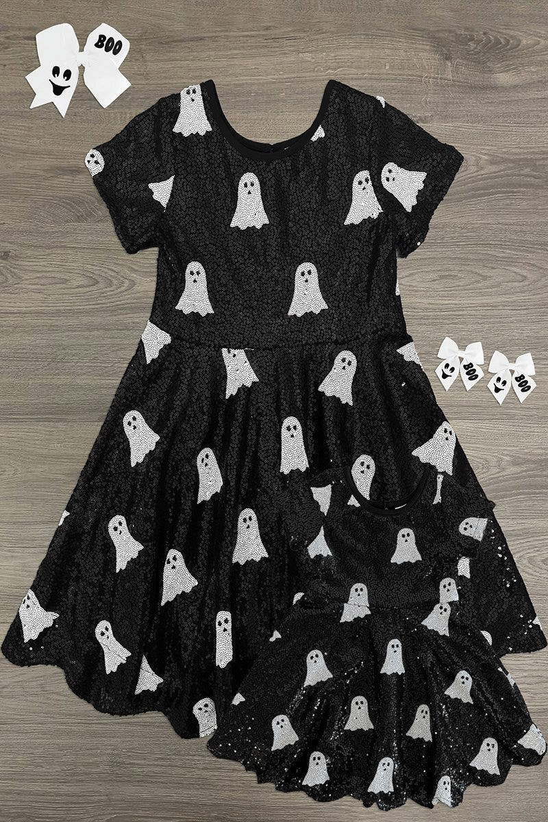 Mom & Me - Black Sequin Ghost Dress