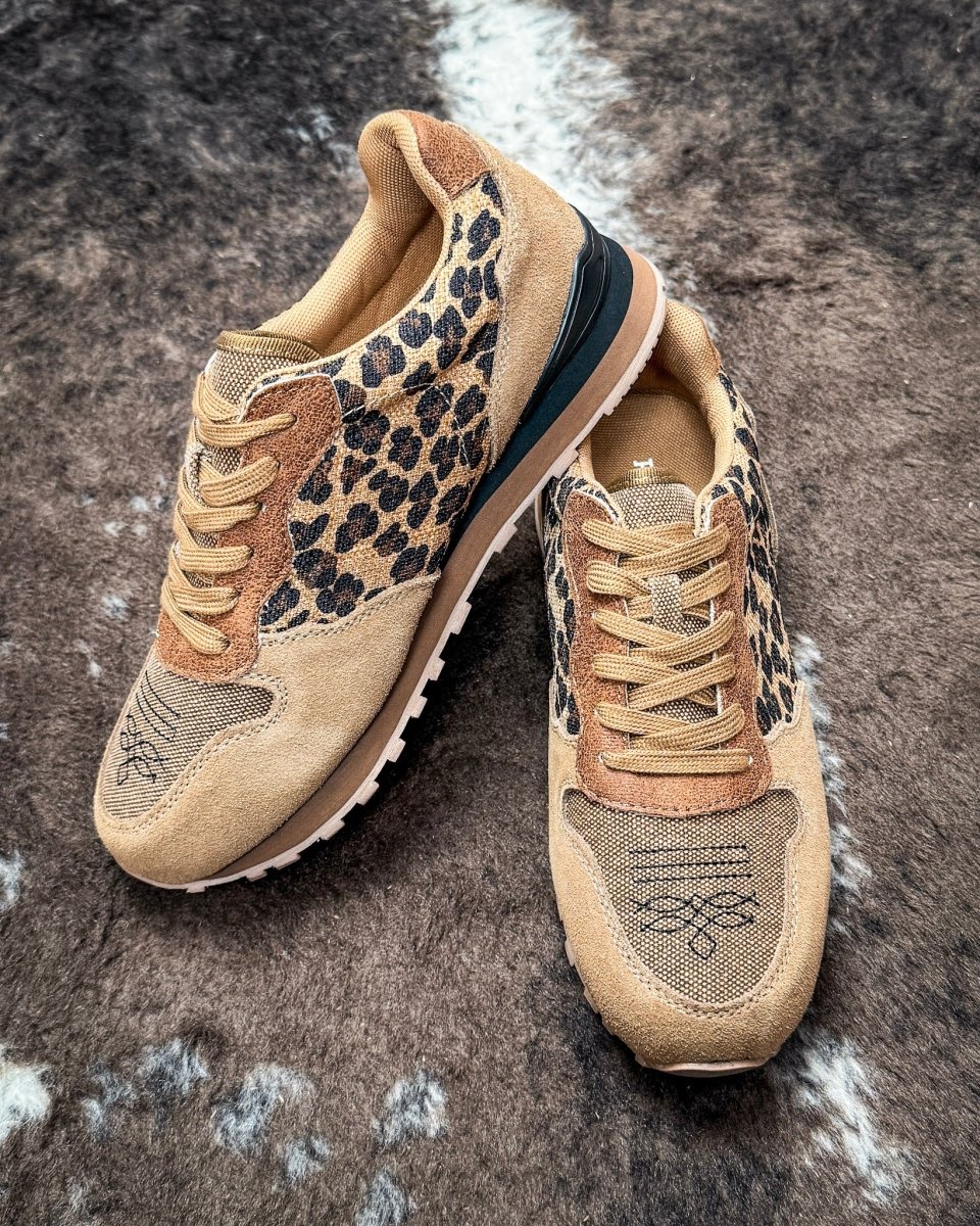 Giddyup Leopard Tennis Shoes in Tan by Roper