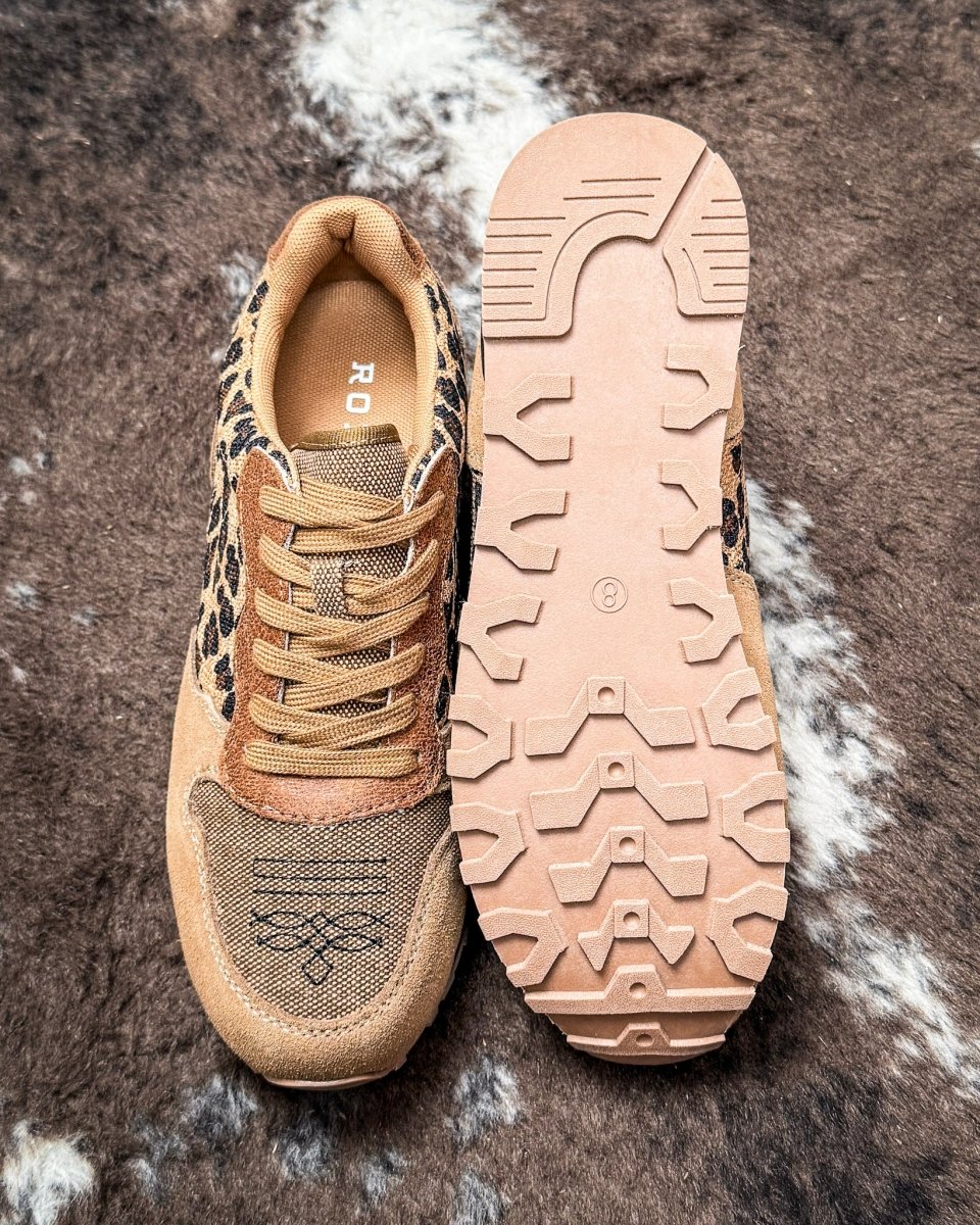 Giddyup Leopard Tennis Shoes in Tan by Roper