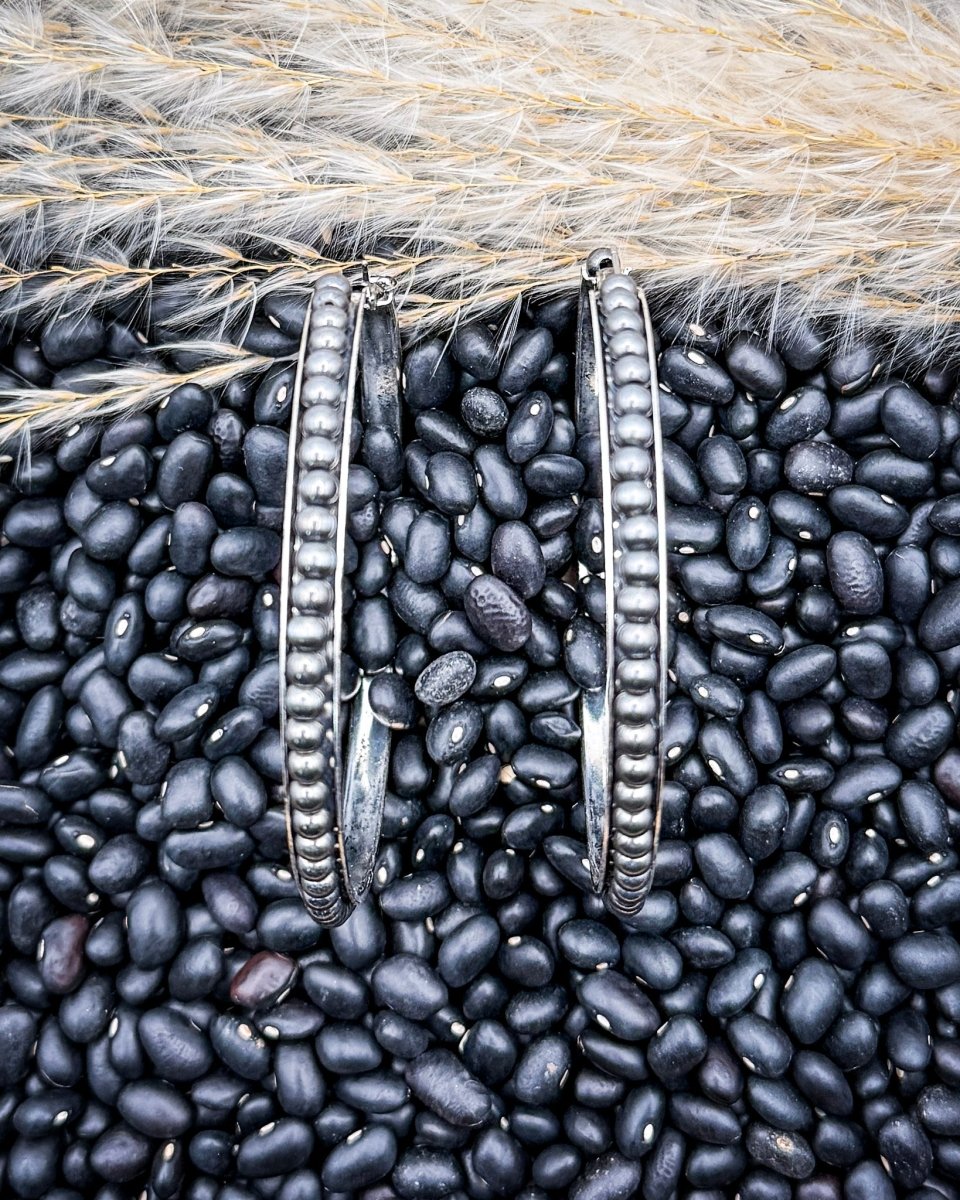 Harper Pearl Fashion Hoop Earrings in Silver