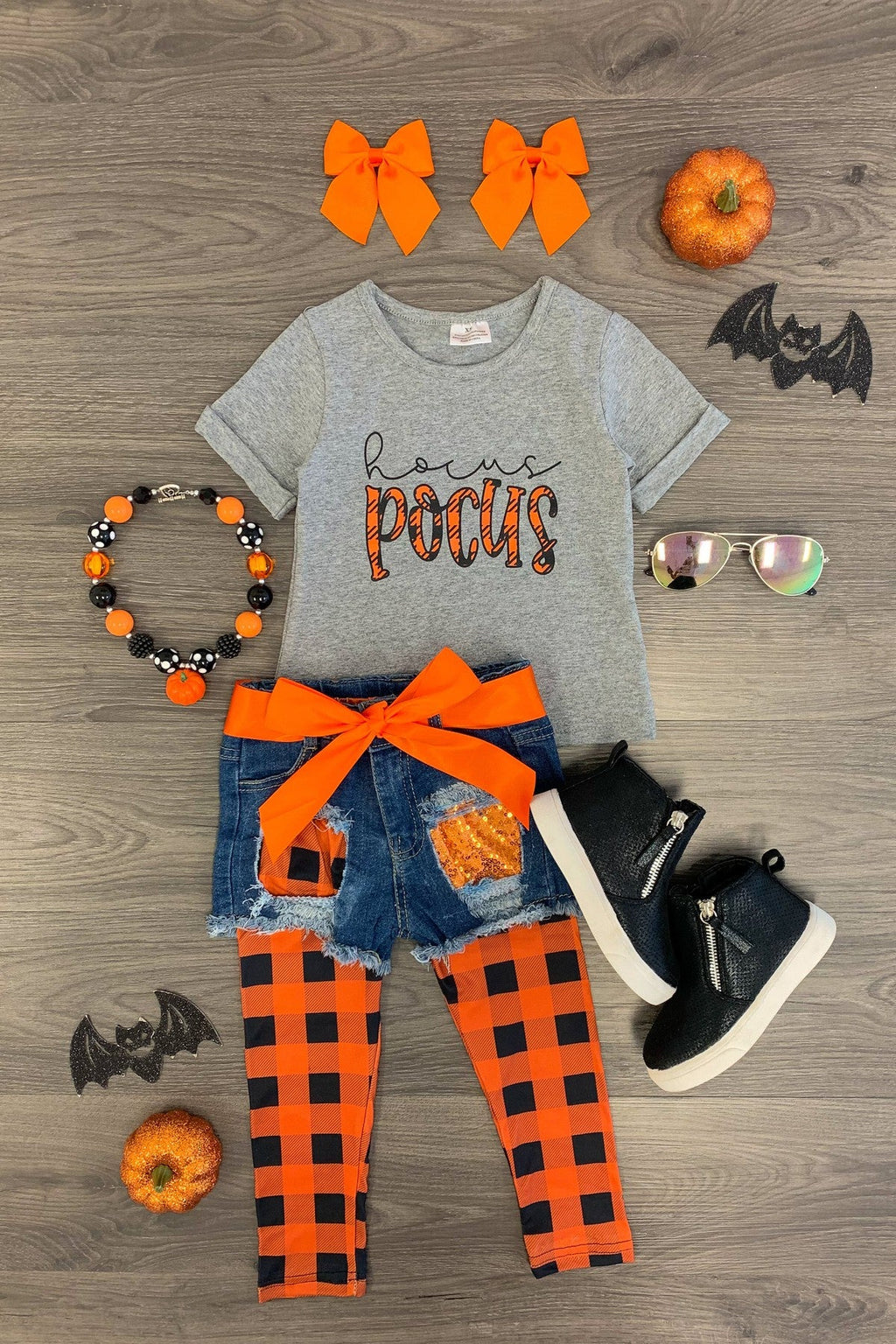 "Hocus Pocus" Legging & Denim Short Set