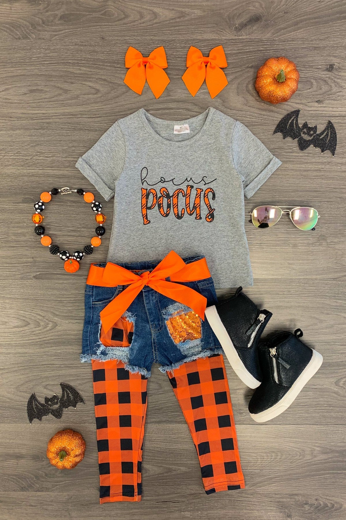 "Hocus Pocus" Legging & Denim Short Set