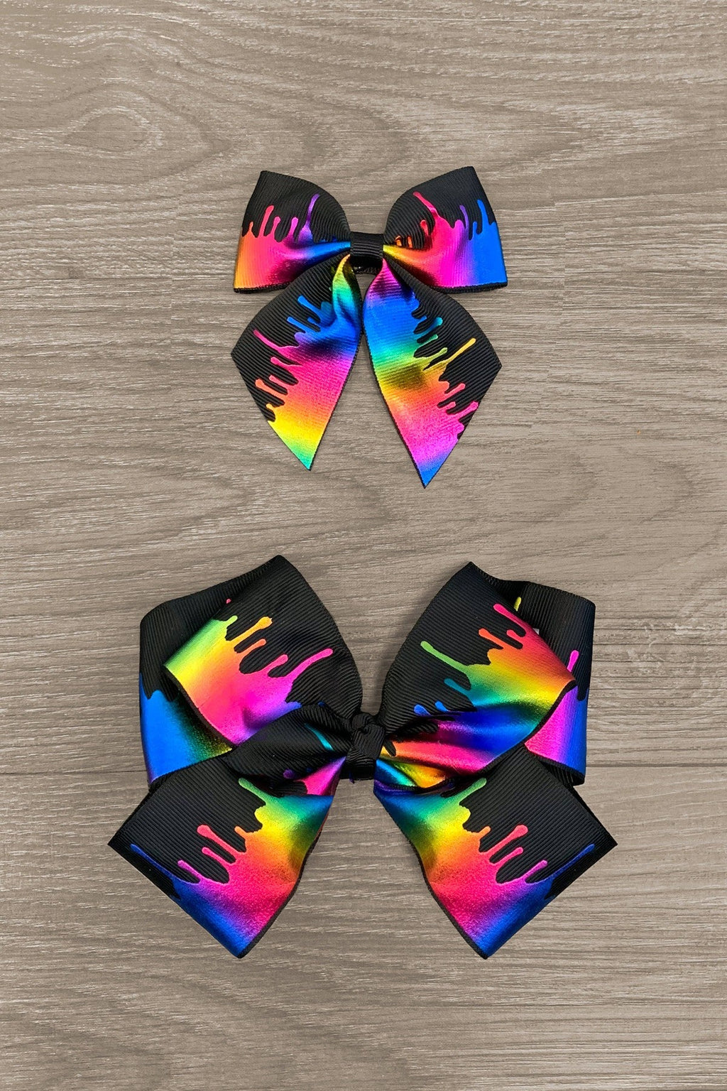 Holographic Melted Crayon Rainbow Bows