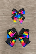 Holographic Melted Crayon Rainbow Bows
